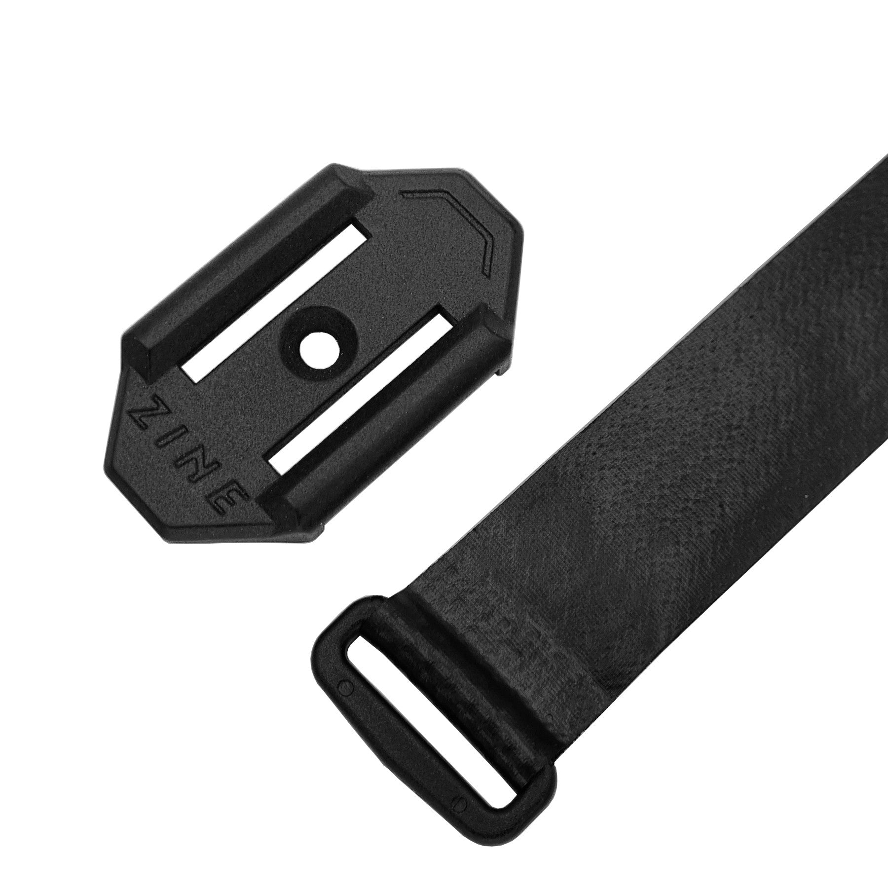 ZINE Tube Cage Accessory Mount with strap top view for Canyon frames.