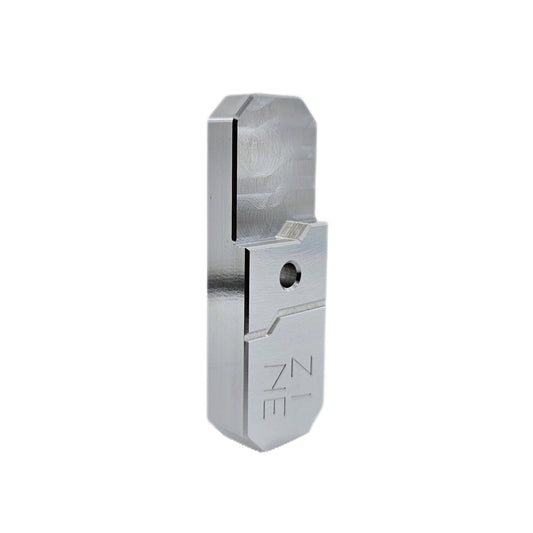 ZINE Piston Recovery Tool and Bleed Block CNC machined aluminum tool for disc brake piston maintenance.